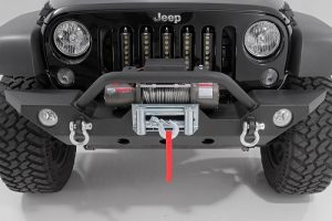 Winch Mounted On Jeep
